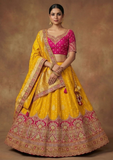 Traditional Bridal Lehenga Choli with Zari Border Work