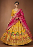 Mustard Yellow Traditional Printed Lehenga Choli