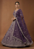 Purple Heavy Embroidered Lehenga Choli