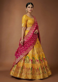 Mustard Yellow Traditional Printed Lehenga Choli