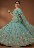 Blue Embroidered Lehenga Choli