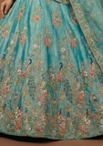 Blue Embroidered Lehenga Choli