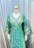 Sea Green Embroidered Kurta Sharara Set