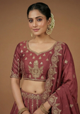 Maroon Embroidered Lehenga Choli