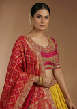 Mustard Yellow Traditional Embroidered Lehenga Choli