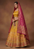 Mustard Yellow Banarasi Style Lehenga Choli