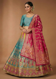 Designer Multicolor Banarasi Style Lehenga Choli
