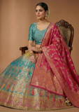 Designer Multicolor Banarasi Style Lehenga Choli