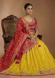 Mustard Yellow Traditional Embroidered Lehenga Choli