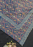 Navy Blue Kashmiri Work Saree with Unstitched Blouse