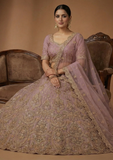 Dusty Pink Designer Lehenga Choli with Heavy Embroidery & Zari Work