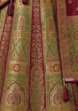 Green with Maroon Dupatta & Traditional Ethnic Printed Lehenga Choli for Women