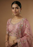 Pink Floral Embroidered Lehenga Choli