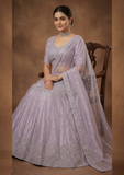 Women's Soft Lavender Designer Lehenga Choli with Sequin & Zari Embroidery