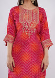 Designer Red Pant Suits for Women Wedding Wear with Rose Gold Zari Work & Dupatta
