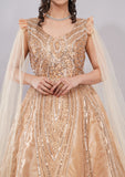 Luxury Gold Designer Party Wear Gown