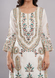 White Heavy Sharara Suit with Mirror, Zari & Stone Work With Dupatta