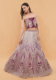 Lavender Micro Silk Lehenga Choli with Heavy Zari, Handwork & Sequins Dupatta