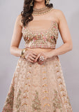 Rose Gold Pure Tissue Silk Bridal Lehenga with Double Dupatta & Handwork Blouse