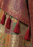 Beige with Maroon Dupatta & Multi-Color Design