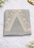 Grey Floral Embroidered Dress Material Set
