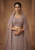 Pink Bridal Lehenga Choli with Heavy Sequin & Zari Embroidery