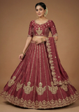 Maroon Embroidered Lehenga Choli