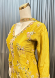 Mustard Yellow Floral Embroidered Kurta Set