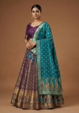 Royal Purple & Teal Banarasi Lehenga Choli