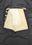 Cream Gold Art Silk Saree with Elegant Zari Border & Tassel Pallu
