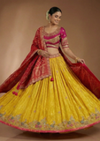 Mustard Yellow Traditional Embroidered Lehenga Choli