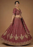 Maroon Embroidered Lehenga Choli