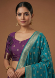 Royal Purple & Teal Banarasi Lehenga Choli