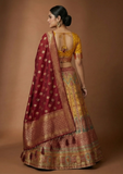 Classic Mustard & Maroon Banarasi Lehenga Choli
