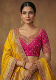Traditional Bridal Lehenga Choli with Zari Border Work