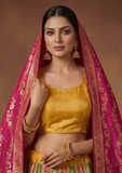 Mustard Yellow Banarasi Style Lehenga Choli