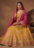 Mustard Yellow Banarasi Style Lehenga Choli