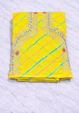 Yellow Ethnic Cotton Dress Material