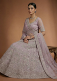 Onion Pink Embroidered Bridal Lehenga Choli