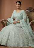 Sea Green Embroidered Lehenga Choli Set