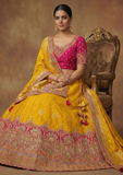 Traditional Bridal Lehenga Choli with Zari Border Work
