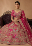 Rani Pink Bridal Lehenga Choli with Heavy Zari Embroidery