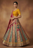 Traditional Multicolor Banarasi Style Lehenga Choli Set
