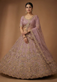 Dusty Pink Designer Lehenga Choli with Heavy Embroidery & Zari Work