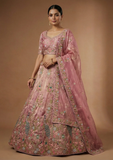 Pink Floral Embroidered Lehenga Choli