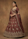 Brown Embroidered Lehenga Choli