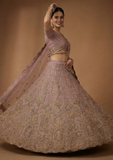 Dusty Pink Designer Lehenga Choli with Heavy Embroidery & Zari Work
