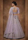 Women's Soft Lavender Designer Lehenga Choli with Sequin & Zari Embroidery