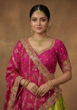 Green Traditional Woven Lehenga Choli