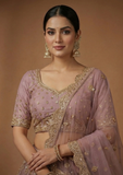 Dusty Pink Designer Lehenga Choli with Heavy Embroidery & Zari Work